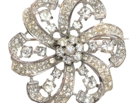 Diamanté & Sterling Flower Trifari Brooch Online