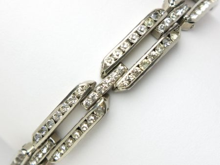 Diamanté Link German 1930s Bracelet Online now