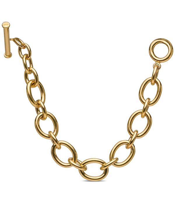 Yellow Gold Large Alternating Link Bracelet Fashion