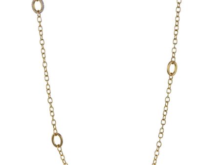 Yellow Gold Pave Diamond Link Necklace Online