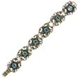 Aquamarine & Sterling Flower Bracelet by Hobé For Sale