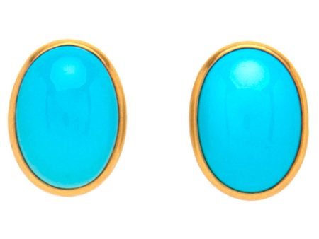 Turquoise Cabochon Earrings Fashion