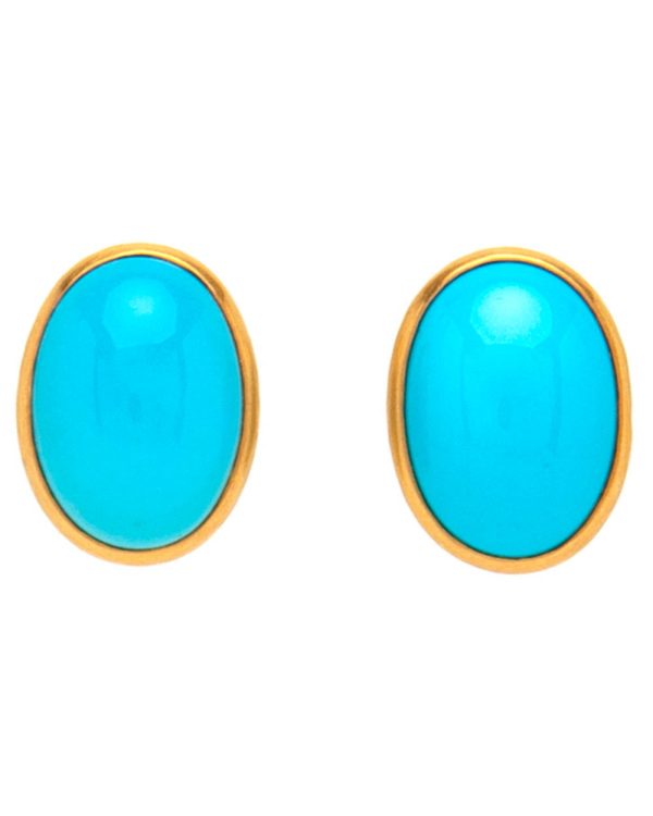 Turquoise Cabochon Earrings Fashion