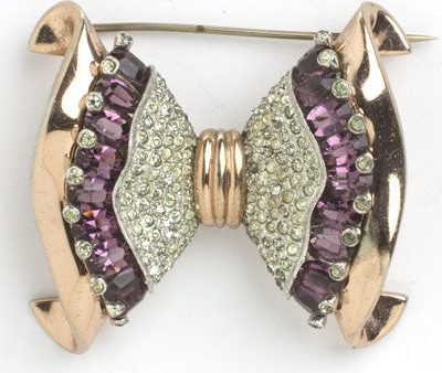 Amethyst, Diamanté & Rose-Gold Brooch Online Sale