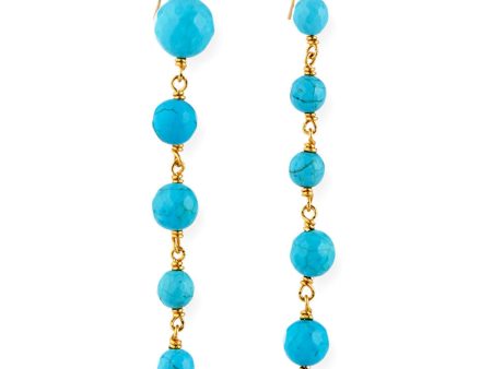 Graduated Turquoise Bead Drop Earrings Hot on Sale