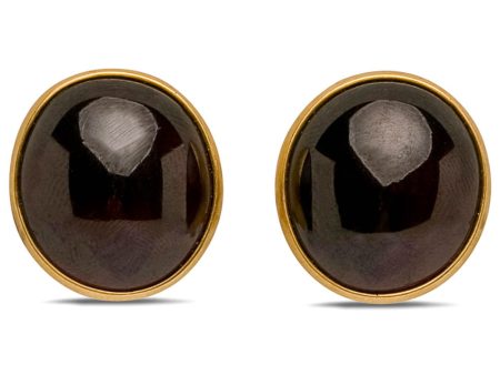 Yellow GoldGarnet Clip Back Earrings For Cheap