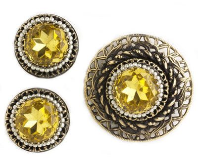 Citrine, Pearl & Gold 1950s Brooch & Earrings Set by Elsa Schiaparelli Cheap