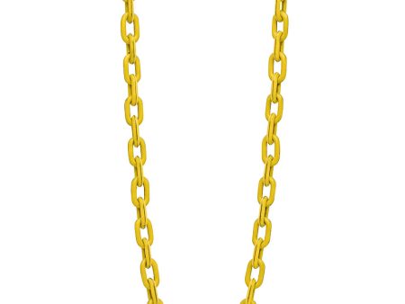 Yellow Enamel Small Link Necklace on Sale