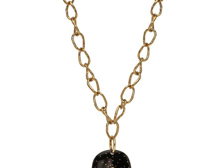 Black Horn Hamsa Pendant Necklace Online Sale