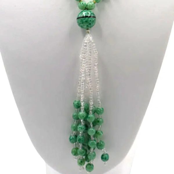 Green & Black Bead Sautoir Necklace Online