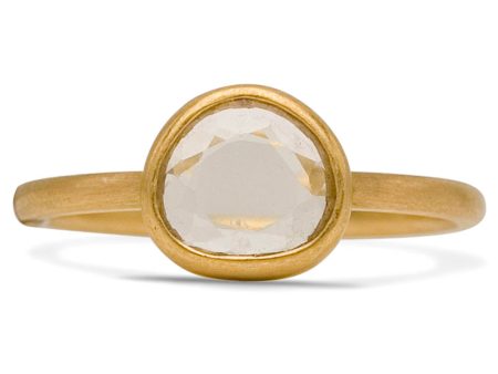 Yellow Gold Rose Cut Round White Sapphire Ring Online Hot Sale