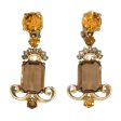 Brown Quartz & Citrine Schiaparelli Pendant Earrings For Cheap