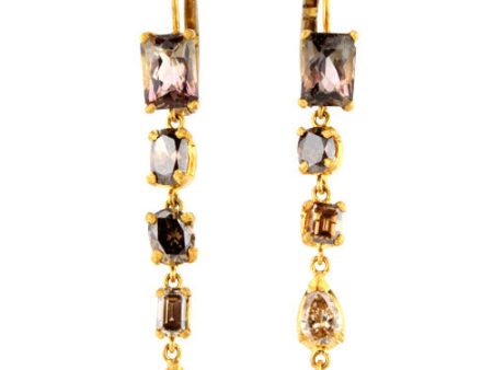 Diamond and Tourmaline Dangle Earrings For Cheap