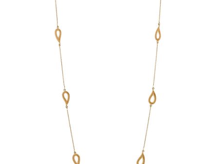 Yellow Gold Open Paisley Affinity Link Necklace Online Sale