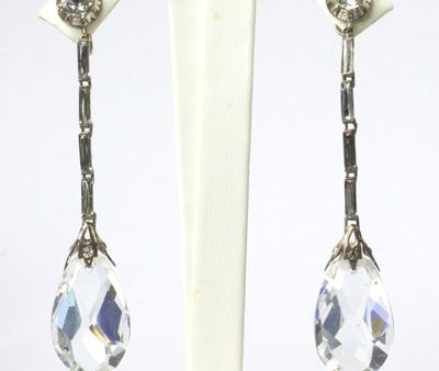 Glass Teardrop Earrings with Diamantés in Sterling Discount