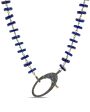 Sapphire and Lapis Disc Bead Long Link Necklace For Cheap