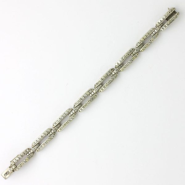 Diamanté Link German 1930s Bracelet Online now