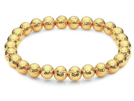 Hammered Gold Bead Stretch Bracelet Discount