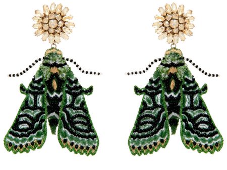 Lux Emerald Green Moth Earrings Hot on Sale