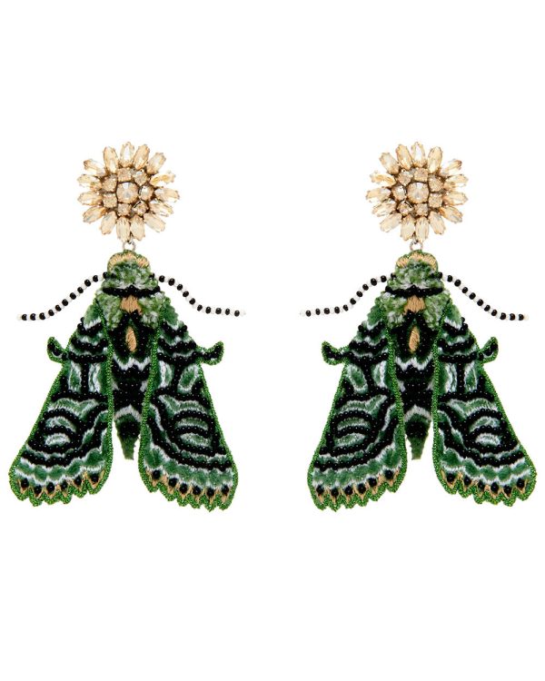 Lux Emerald Green Moth Earrings Hot on Sale