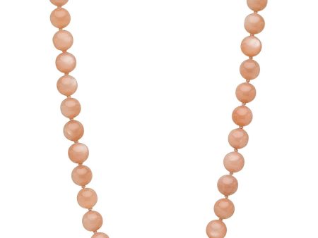 Peach Moonstone Cabochon Beaded Short Necklace Online Hot Sale