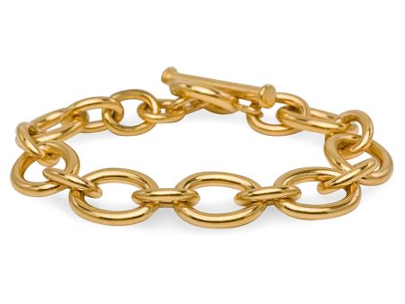 Yellow Gold Large Alternating Link Bracelet Fashion