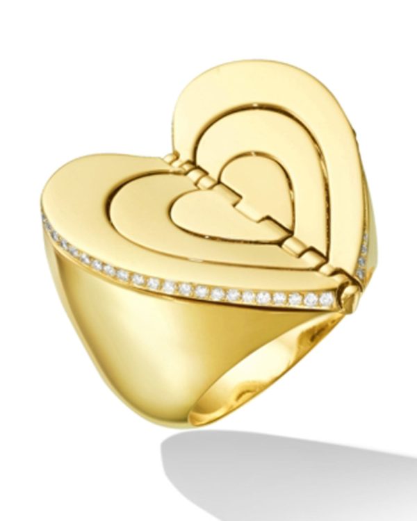 Gold and Diamond Endless Heart Cocktail Ring Online