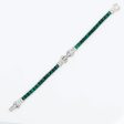 Emerald, Diamanté & Sterling Bracelet with Two Clasps Online