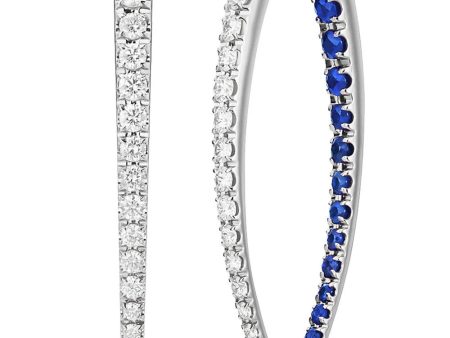 Diamond and Blue Sapphire Large Cristina Earrings Hot on Sale