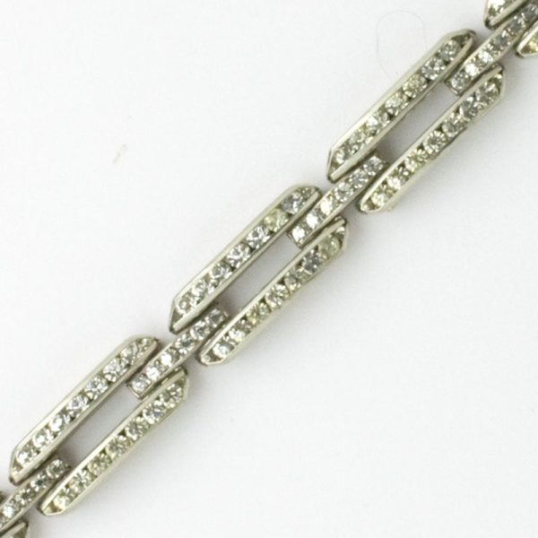 Diamanté Link German 1930s Bracelet Online now