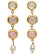 Aquamarine Chalcedony and Tourmaline Drop Earrings Cheap