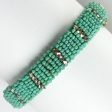 Turquoise Bead Bracelet with Diamantés For Cheap