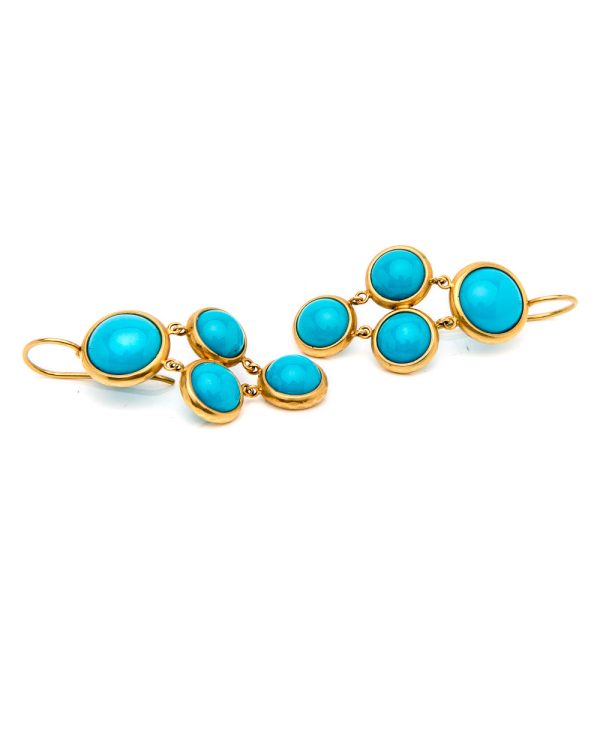 4 Turquoise Stone Earrings on Sale