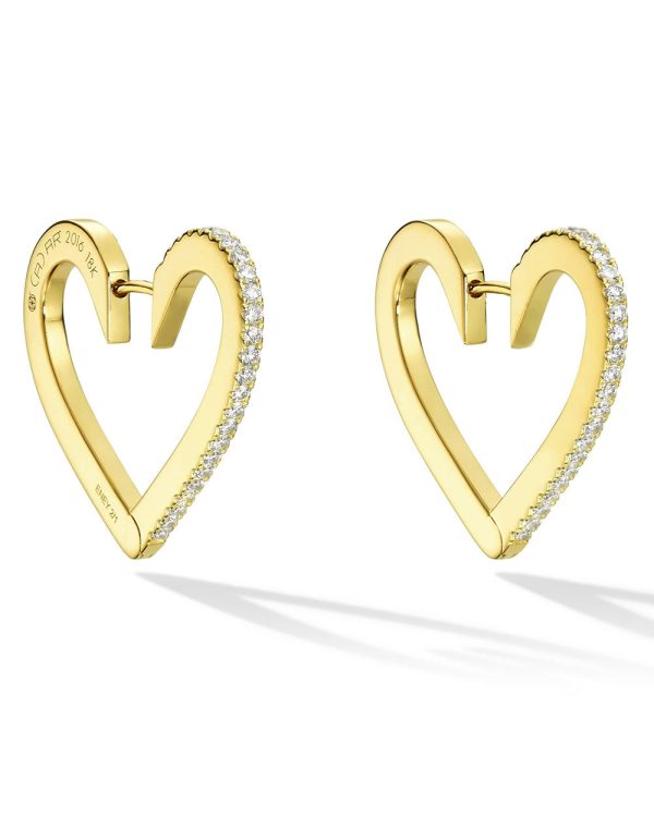 Medium Endless Heart Hoop Earrings Cheap