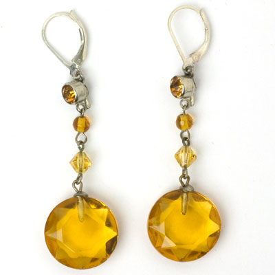 Citrine Gumdrop 1920s Earrings For Discount