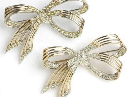 Gold & Pavé Bow 1950s Brooches by Marcel Boucher Sale