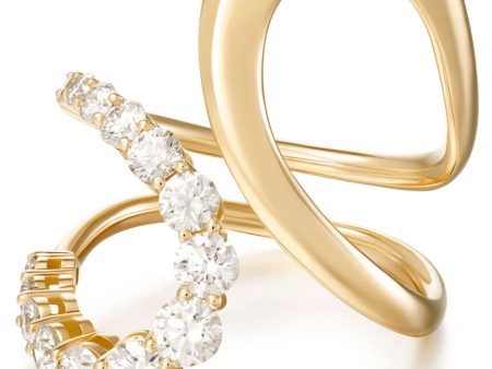 Yellow Gold Partial Diamond Aria Jane Ring Supply