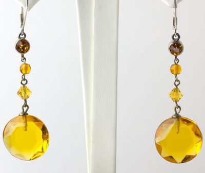 Citrine Gumdrop 1920s Earrings For Discount