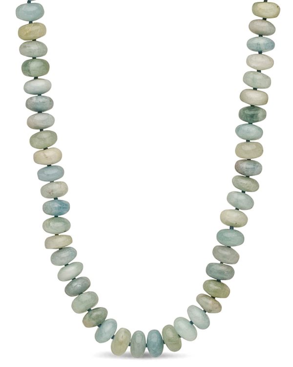 Aquamarine Beaded Short Necklace on Sale