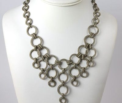 Silver Ring Bib Necklace Online now