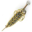 Gold & Black Bead Umbrella Brooch by Ornella Online now