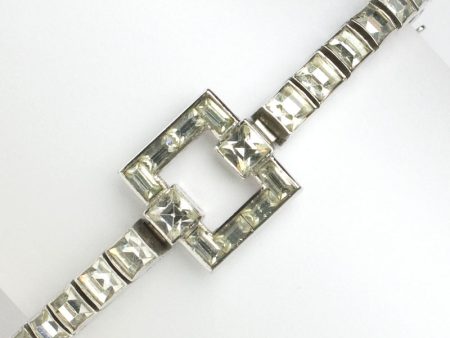 Diamanté & Sterling Bracelet by Dorsons For Sale