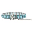 Aquamarine, Diamanté & Sterling Buckle Bracelet Sale