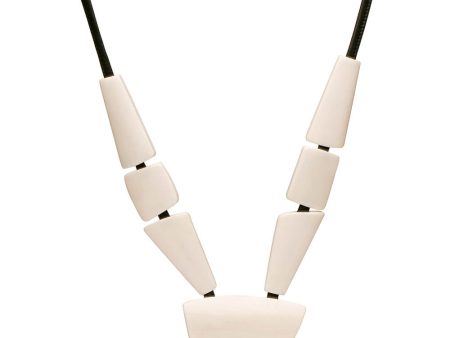 Bone and Leather Long Necklace Online Sale