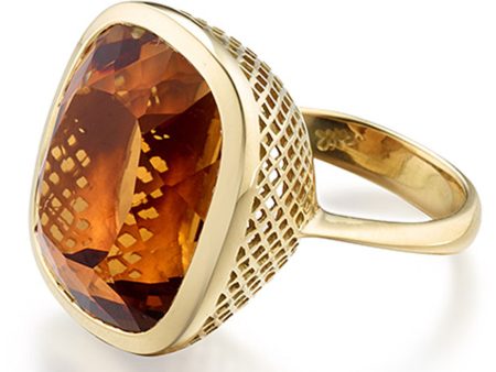 Yellow Gold Large Madeira Citrine Ring Online