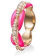 Rose Gold Neon Pink Enamel Diamond Ada Ring Online Sale