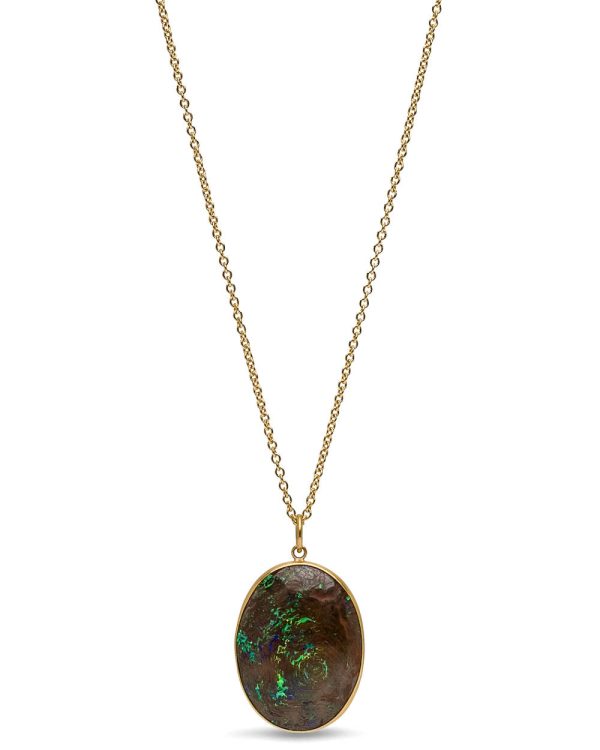 Yellow Gold Yowah Opal Oval Pendant Necklace Online Sale