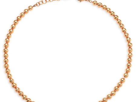 Hammered Gold Bead Short Necklace Fashion