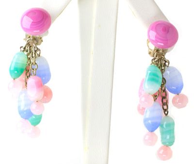 Pastel Art Glass Earrings from France Cheap