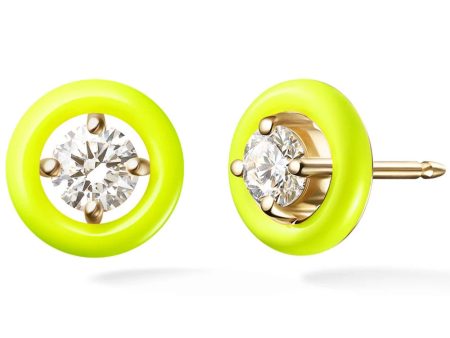 Yellow Gold Yellow Enamel Diamond Sylvie Earrings Online